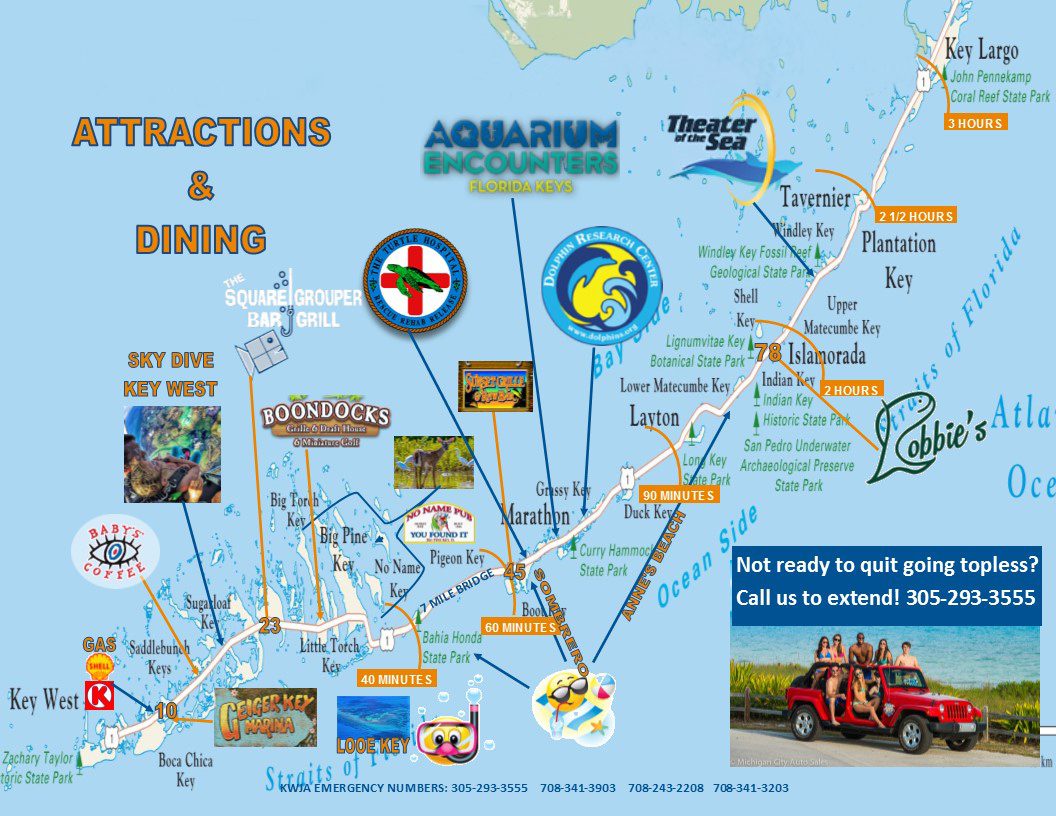 Map of attractions and dining